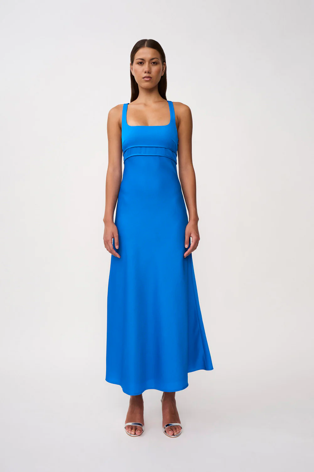 Soleil Pipe Bias Midi Dress | Final Sale - Azure Blue - Image 5