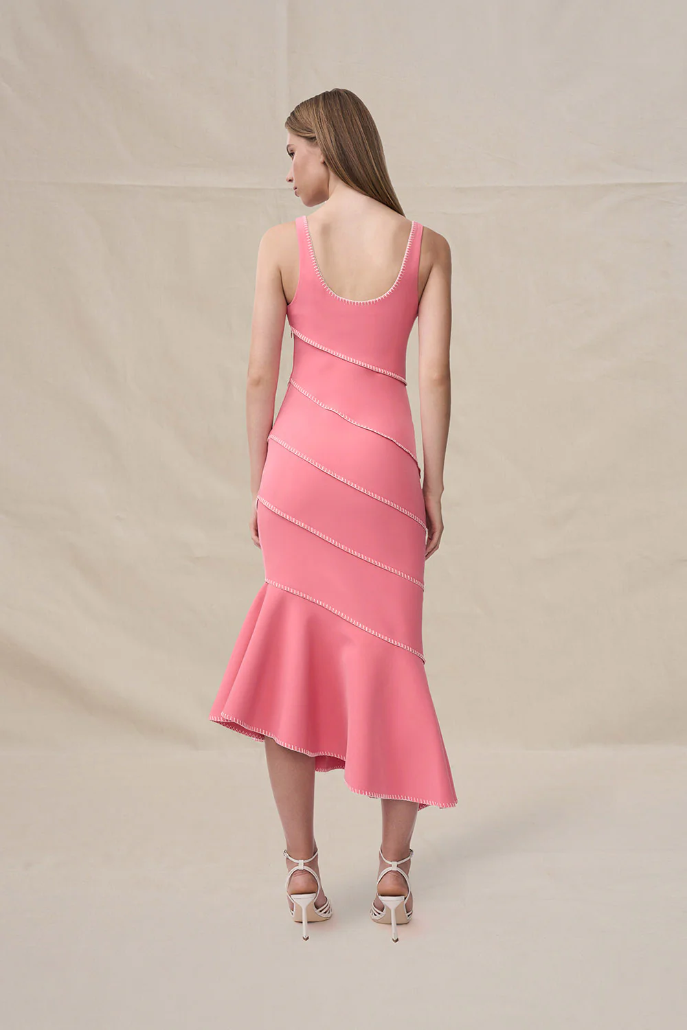 Sylvia Spiral Midi Dress - Pink - Image 4