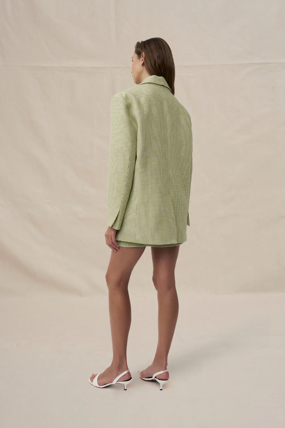 Telisa Oversized Tweed Blazer - Tweed Green - Image 4