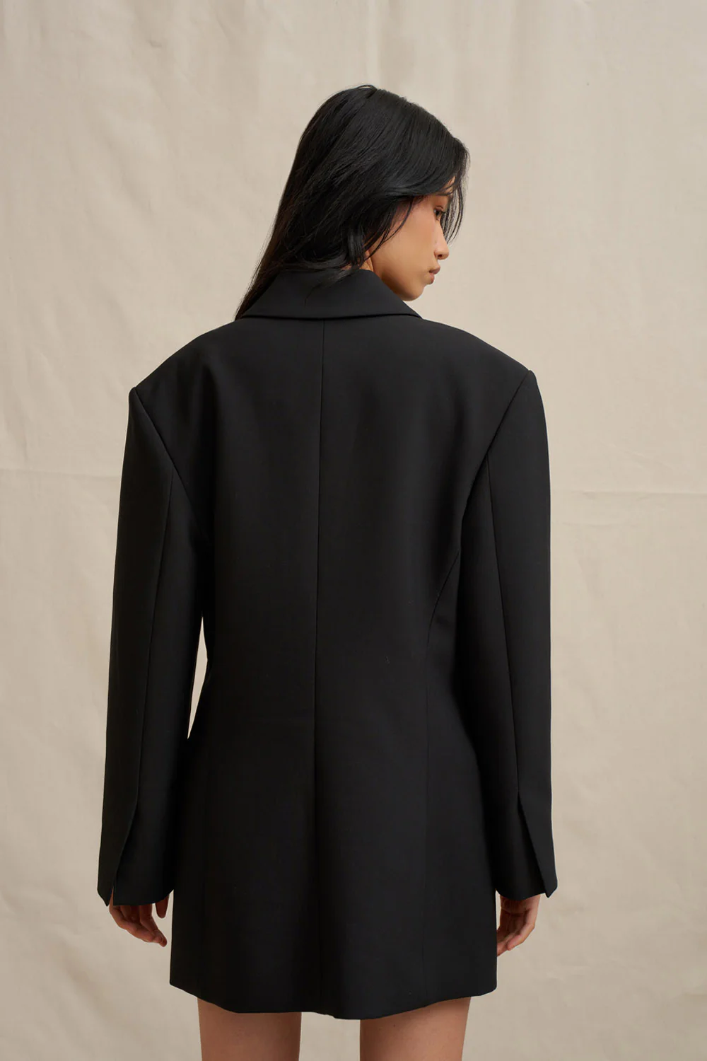 The Adele Oversized Blazer Mini Dress - Black - Image 5