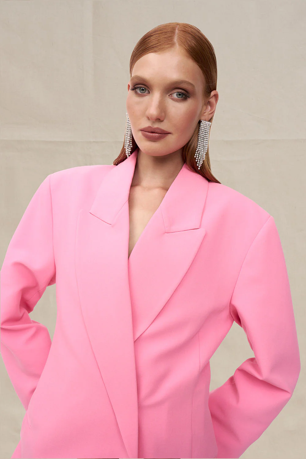 The Adele Oversized Blazer Mini Dress - Pink - Image 4