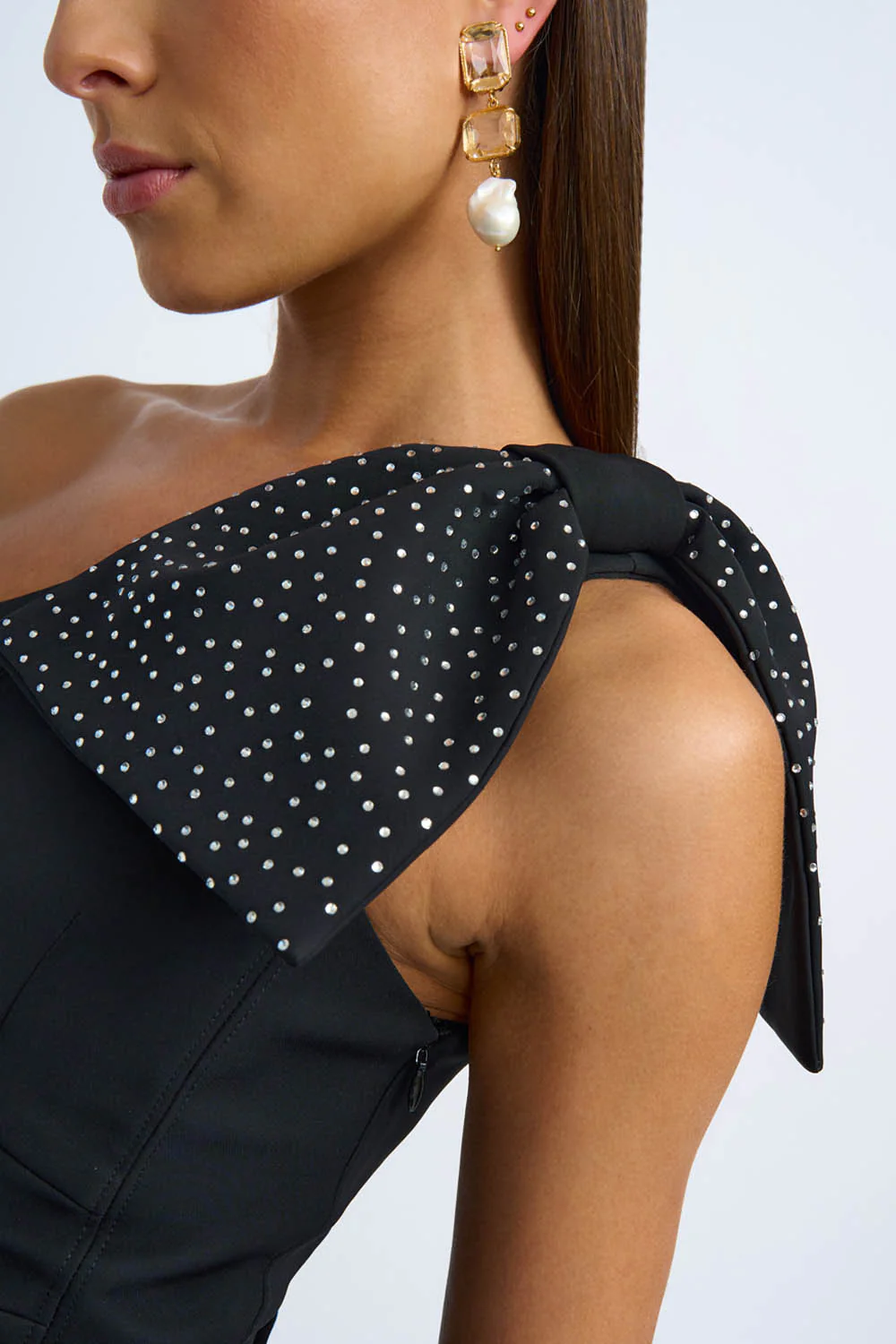 Black Tie Bow Gown | Final Sale - Black - Image 7