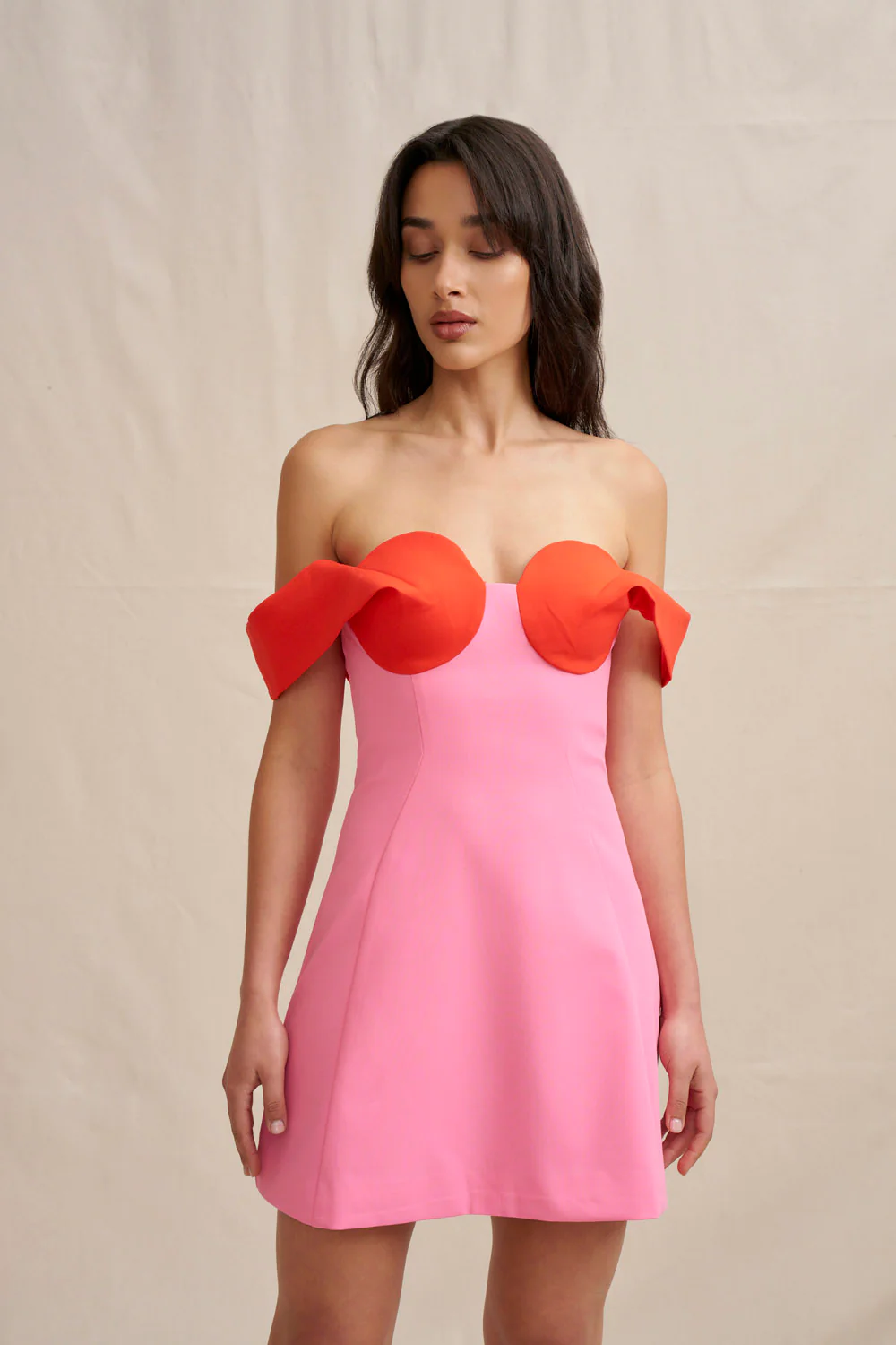 The Cleo Mini Dress - Red Pink - Image 4