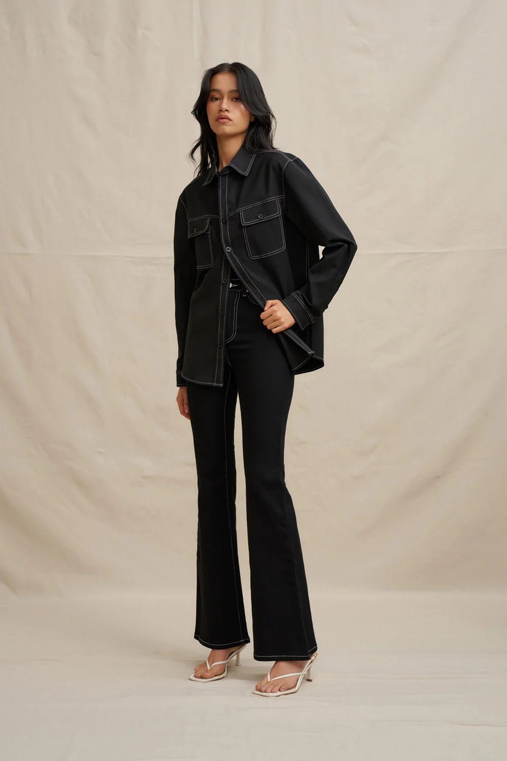 The Midnight Pocket Shacket- Black - Image 3