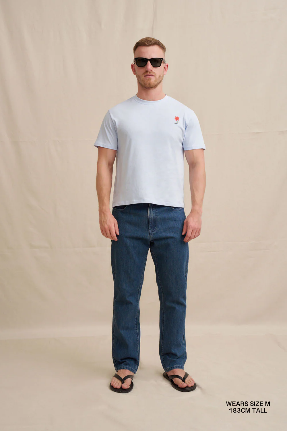 Unisex Red Flower Trim Tee - Image 5