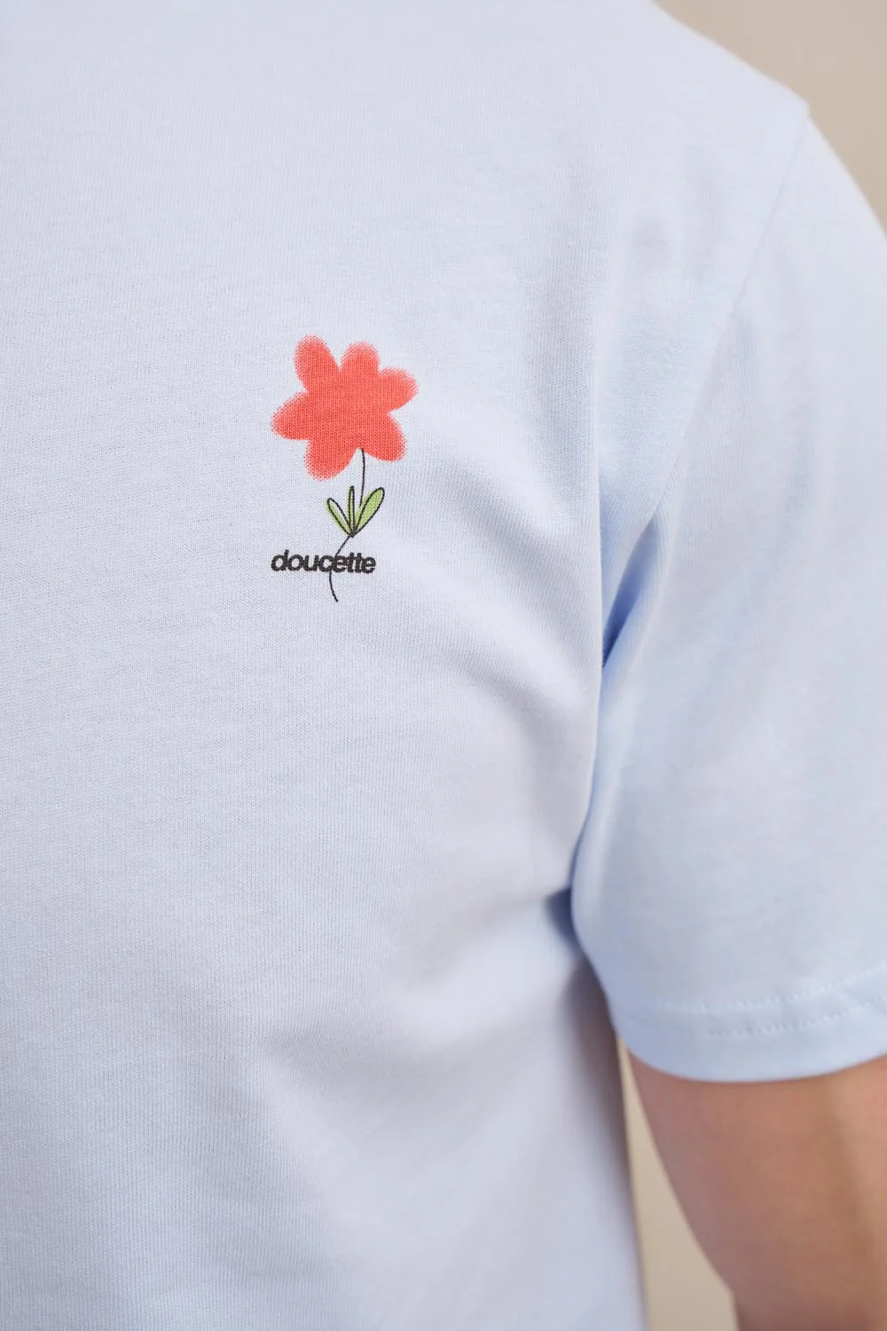 Unisex Red Flower Trim Tee - Image 7