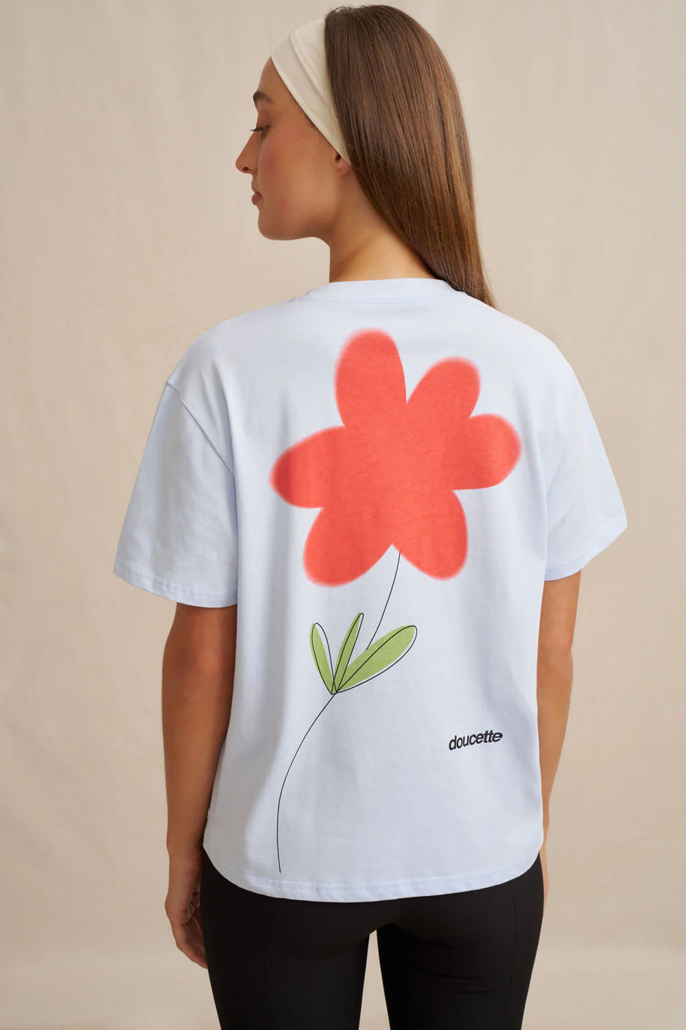 Unisex Red Flower Trim Tee - Image 4