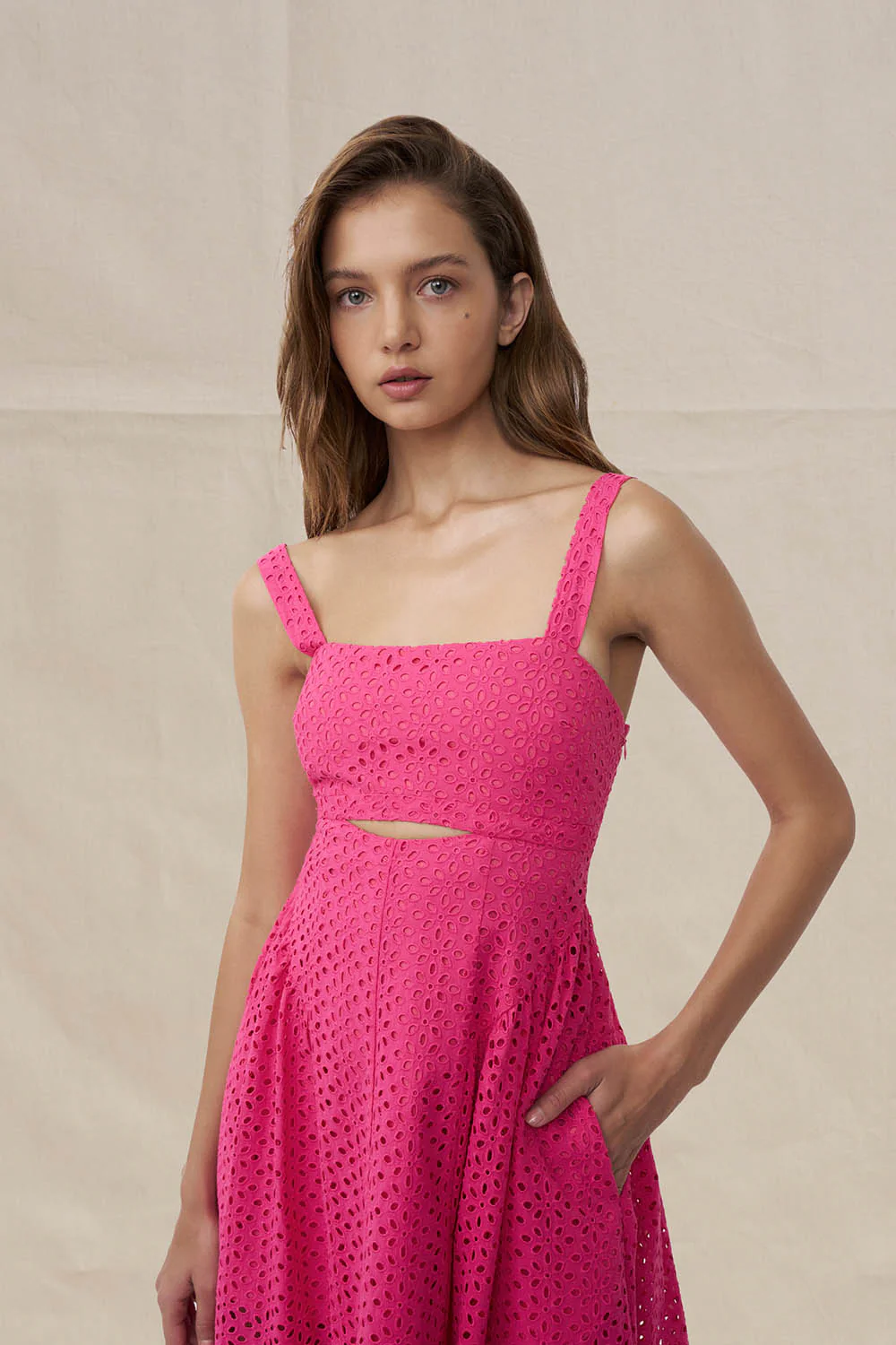 Willow Anglaise Sun Dress - Pink - Image 4