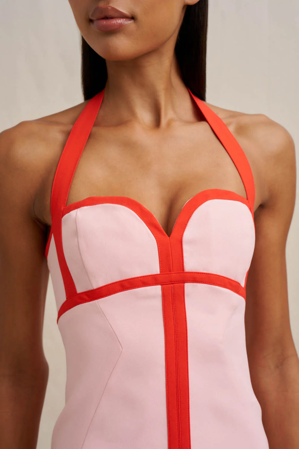 Wisteria Halter Mini Dress - Pastel Pink - Image 2