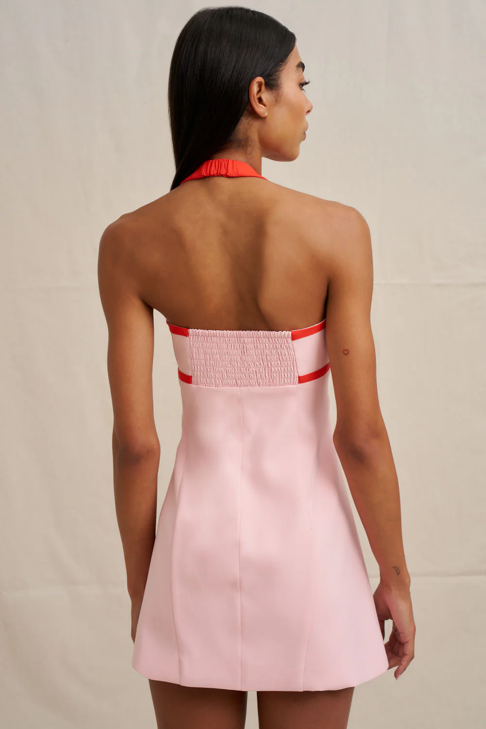 Wisteria Halter Mini Dress - Pastel Pink - Image 5