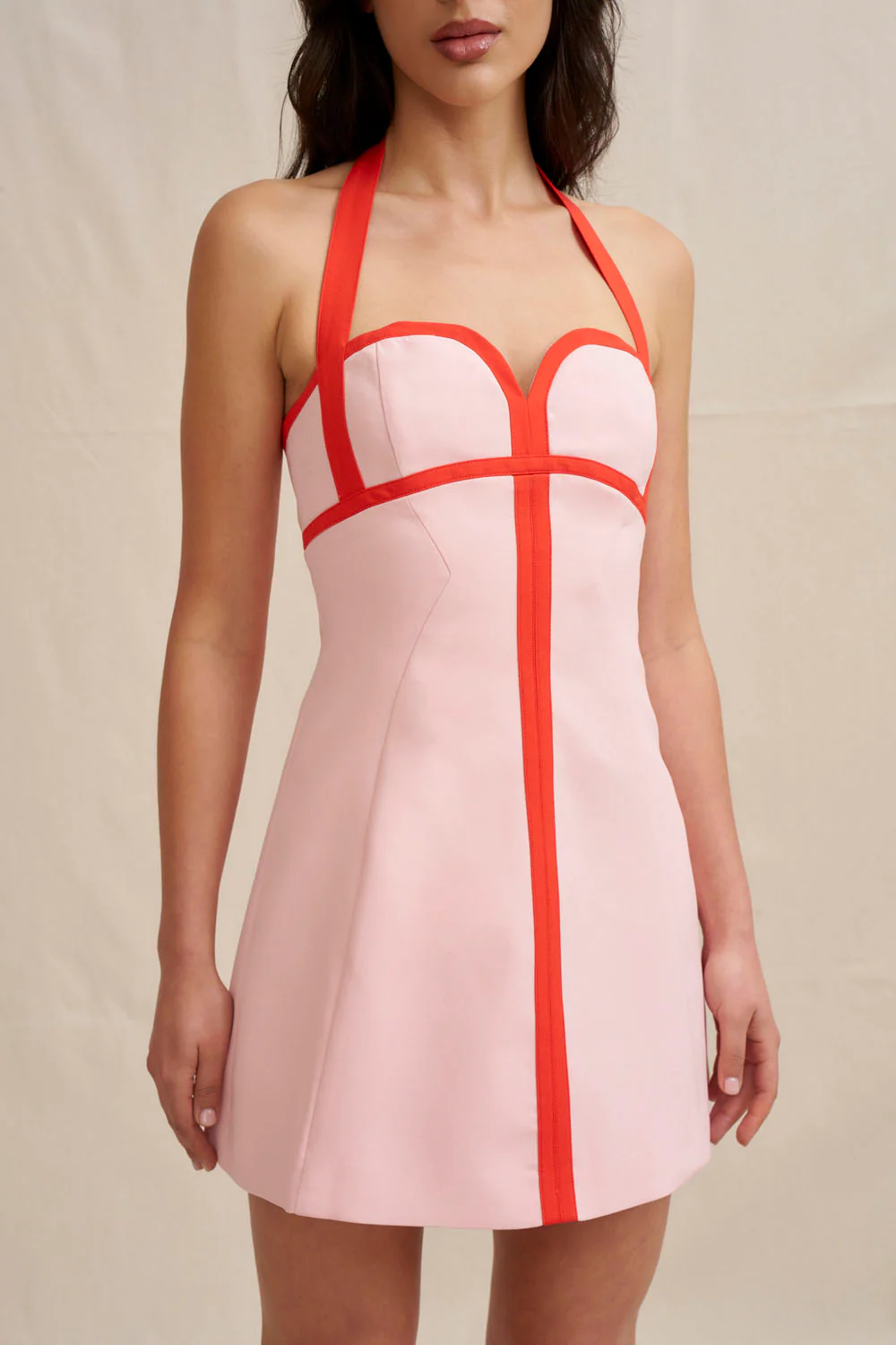 Wisteria Halter Mini Dress - Pastel Pink - Image 9