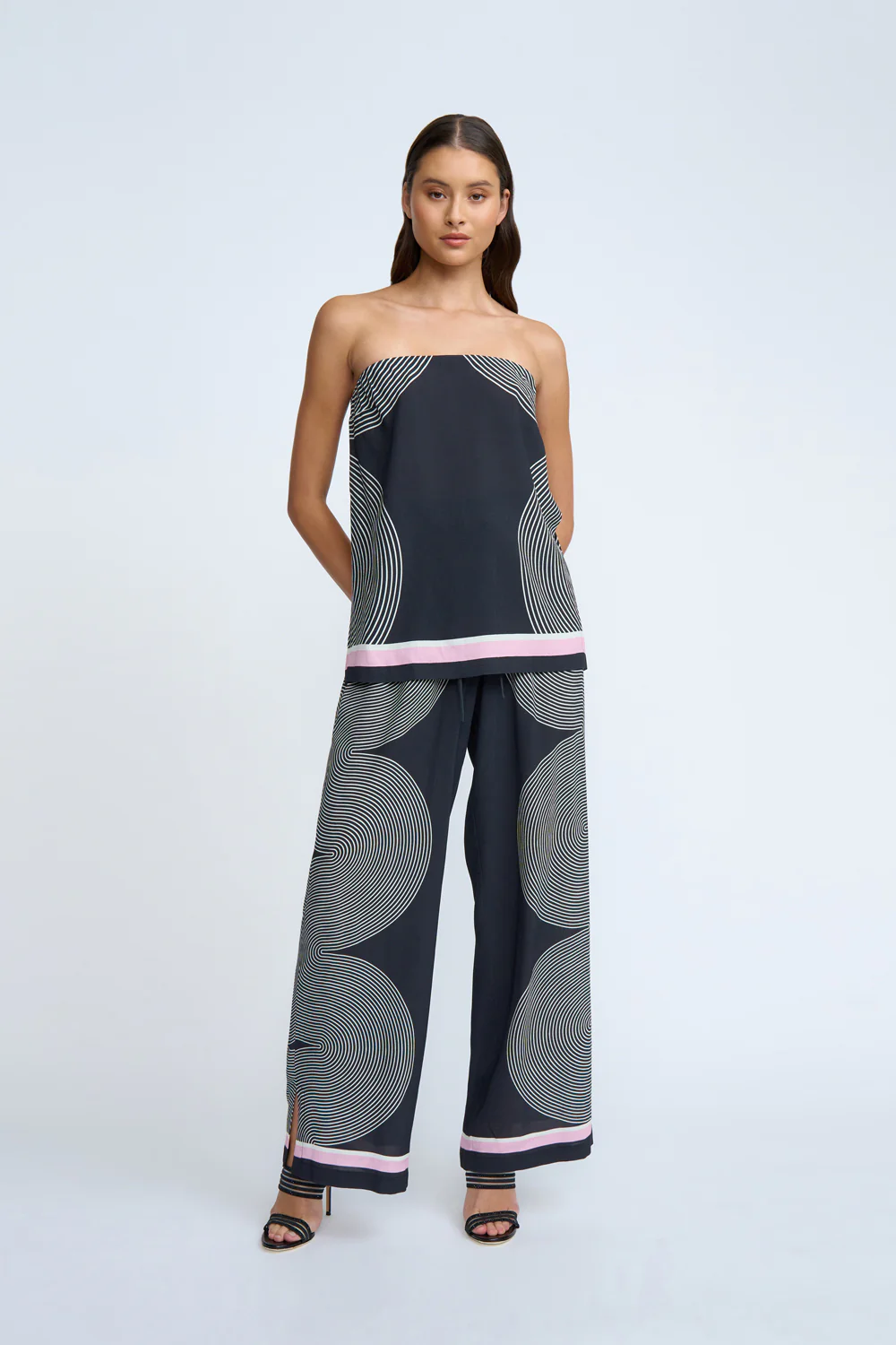 Zen Linear Strapless Top | Final Sale - Black Ivory Pink - Image 4