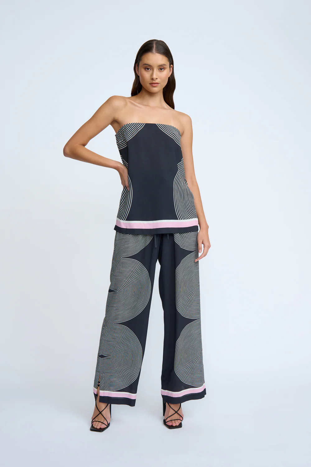 Zen Linear Strapless Top | Final Sale - Black Ivory Pink - Image 6