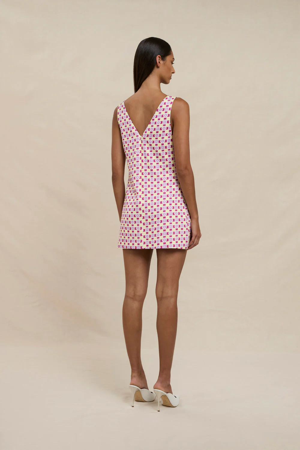 Zinnia Geo Shift Mini Dress - Lilac Yellow Berry - Image 14