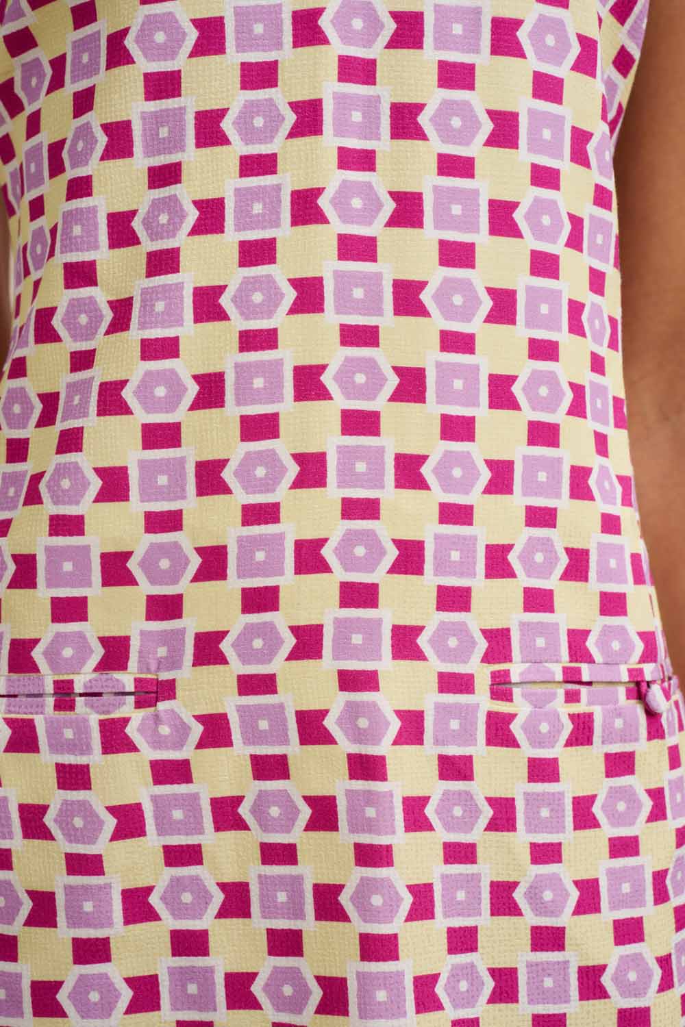 Zinnia Geo Shift Mini Dress - Lilac Yellow Berry - Image 4