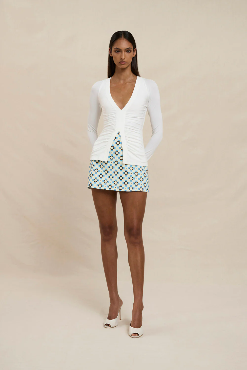 Zinnia Mini Skirt - Multi Yellow Blue - Image 5